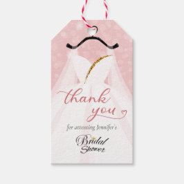 エレガントなウェディングドレスサンキューブライダルシャワー ギフトタグ