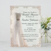 エレガントなウェディングドレスブライダルシャワー招待 招待状 (スタンド正面)