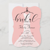 エレガントなウェディングドレスブライダルシャワー招待 招待状 (正面)