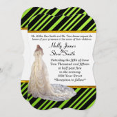 エレガントなウェディングドレス結婚式招待状 招待状 (正面/裏面)