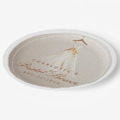 エレガントなウェディングドレス ブライダルシャワー ペーパープレート (アングル)