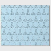 エレガントなウェディングドレス ブルーのシームレスなウェディングギフト ラッピングペーパー (フラット)