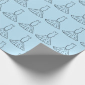 エレガントなウェディングドレス ブルーのシームレスなウェディングギフト ラッピングペーパー (角)