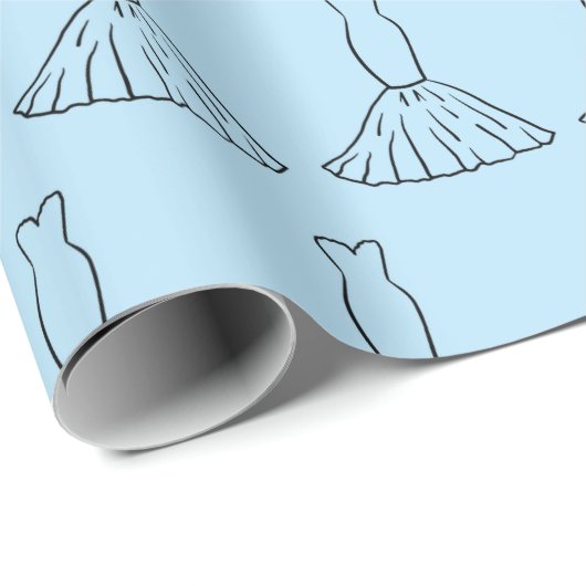 エレガントなウェディングドレス ブルーのシームレスなウェディングギフト ラッピングペーパー (ロールコーナー)