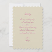 エレガントなウェディングドレス メイドオブオナー カード (裏面)