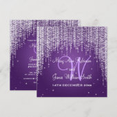 エレガントなウェディングナイトズルパープル 招待状 (正面/裏面)