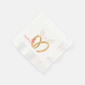 エレガントなウェディングナプキンとリングや輪とハト – "Mr. 縁ありカクテルナプキン (角)