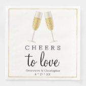 エレガントなウェディングナプキン |金ゴールド応援からラブ紙 (正面)