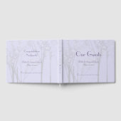 エレガントなウェディングニューリウェズラベンダーツリーアート ゲストブック (全面)