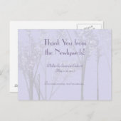 エレガントなウェディングニューリウェズラベンダーツリーアート 案内ポストカード (正面/裏面)