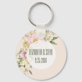 エレガントなウェディングバイブル聖句ジェネシス縁どフローラ キーホルダー (裏面)