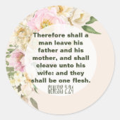 エレガントなウェディングバイブル聖句ジェネシス縁どフローラ ラウンドシール (正面)