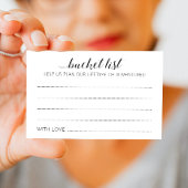 エレガントなウェディングバケットリストアドバイスカード アドバイスカード
