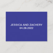 エレガントなウェディングバケットリストネイビーブルーアドバイスカード アドバイスカード (裏面)