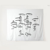 エレガントなウェディングバックドランドバナー – 愛、笑い タペストリー (正面(横))