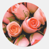 エレガントなウェディングバラ封筒用シールシール ラウンドシール (正面)