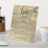 エレガントなウェディングバーシグネチャーカクテル 台座サイン (インサイチュ)