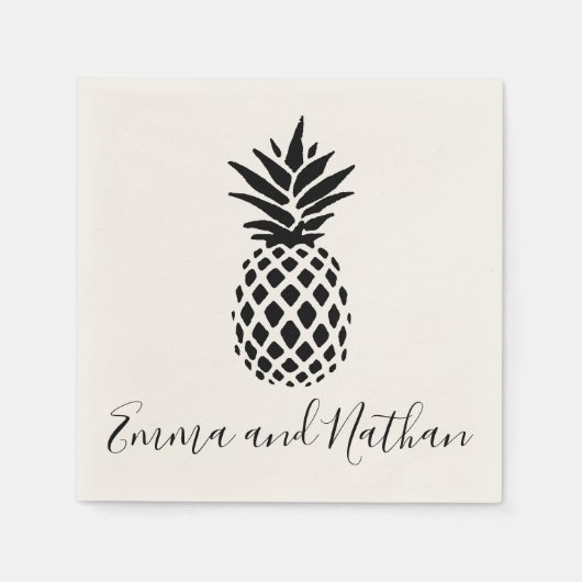 エレガントなウェディングパーソナライズされたカクテル スタンダードカクテルナプキン (正面)