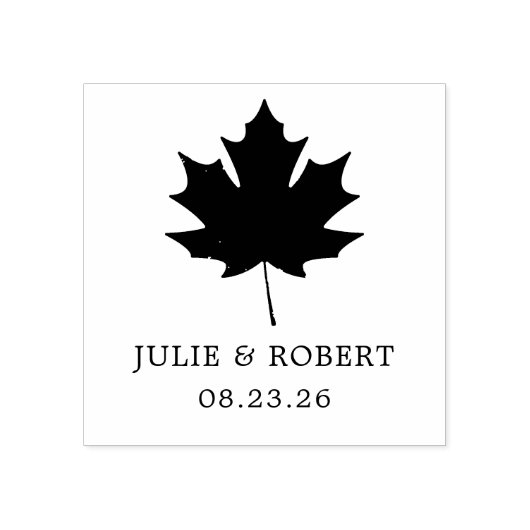 エレガントなウェディングパーソナライズされたメープルリーフ ラバースタンプ (インプリント)