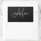 エレガントなウェディングパーソナライズされたワインラベル 長方形シール (バッグ)