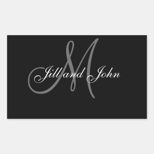 エレガントなウェディングパーソナライズされたワインラベル 長方形シール (正面)