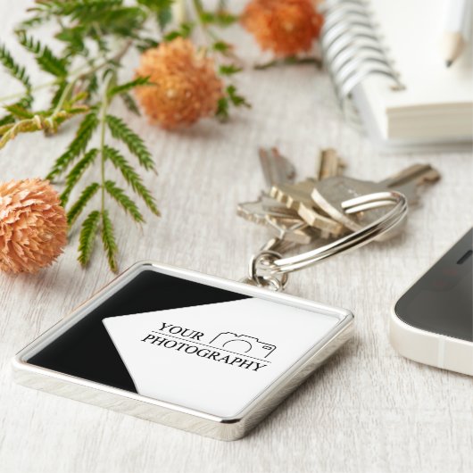 エレガントなウェディングパーソナライズされた写真 キーホルダー (側面)