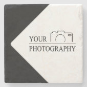 エレガントなウェディングパーソナライズされた写真 ストーンコースター (正面)