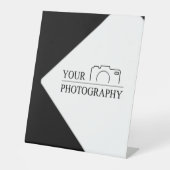 エレガントなウェディングパーソナライズされた写真 台座サイン (正面)