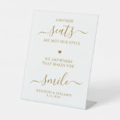 エレガントなウェディングパーソナライズされた金ゴールドが座席を選ぶ 台座サイン (正面)