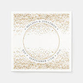 エレガントなウェディングパーソナライズされた金ゴールドグリッター写真 スタンダードカクテルナプキン (正面)