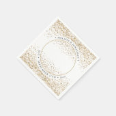 エレガントなウェディングパーソナライズされた金ゴールドグリッター写真 スタンダードカクテルナプキン (角)