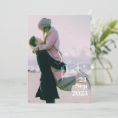 エレガントなウェディングパーソナル数々のフォトカラー絞り染め セーブザデート (スタンド正面)