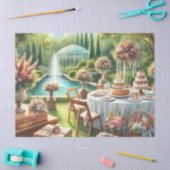 エレガントなウェディングパーティーのテーブルギフト 花 薄葉紙 (クラフト)