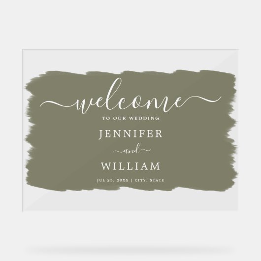 エレガントなウェディングパーティー絵を描ウェルカムセージ アクリルサイン (正面)