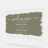エレガントなウェディングパーティー絵を描ウェルカムセージ アクリルサイン (傾斜)