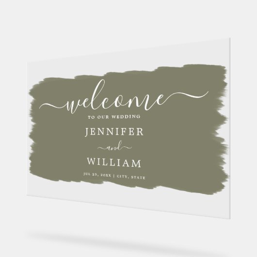 エレガントなウェディングパーティー絵を描ウェルカムセージ アクリルサイン (傾斜)