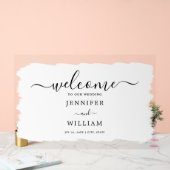 エレガントなウェディングパーティー絵を描ウェルカムホワイトブラック アクリルサイン (ウェディング)