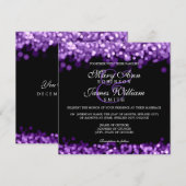 エレガントなウェディングパープルライト 招待状 (正面/裏面)