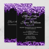 エレガントなウェディングパープルライト 招待状 (正面/裏面)