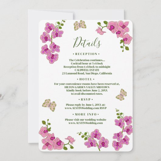 エレガントなウェディングパープルラン 招待状 (裏面)