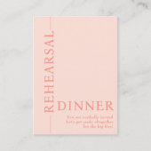 エレガントなウェディングピンクエンクロージャリハーサルディナー エンクロージャーカード (正面)
