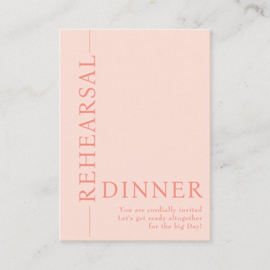 エレガントなウェディングピンクエンクロージャリハーサルディナー エンクロージャーカード (正面)
