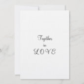 エレガントなウェディングピンクホワイト2ハート 招待状 (裏面)