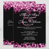 エレガントなウェディングピンクライト 招待状 (正面/裏面)