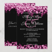 エレガントなウェディングピンクライト 招待状 (正面/裏面)