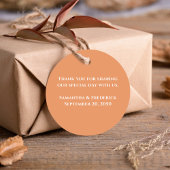 エレガントなウェディングピーチフローラありがとう フェイバータグ