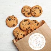 エレガントなウェディングピーチフローラシパーソナライズされたステッカー ラウンドシール