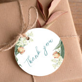 エレガントなウェディングピーチブルーフローラありがとう フェイバータグ