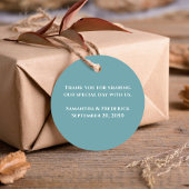 エレガントなウェディングピーチブルーフローラありがとう フェイバータグ