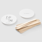 エレガントなウェディングファン | パーソナライズされた結婚式の引き出物 ハンドファン (組立なし)